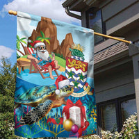 Cayman Islands Christmas Garden Flag Santa Claus Turtle Beachy Xmas - Wonder Print Shop