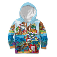 Cayman Islands Christmas Kid Hoodie Santa Claus Turtle Beachy Xmas - Wonder Print Shop