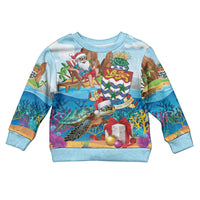 Cayman Islands Christmas Kid Ugly Christmas Sweater Santa Claus Turtle Beachy Xmas - Wonder Print Shop