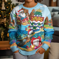 Cayman Islands Christmas Kid Ugly Christmas Sweater Santa Claus Turtle Beachy Xmas - Wonder Print Shop