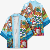 Cayman Islands Christmas Kimono Santa Claus Turtle Beachy Xmas - Wonder Print Shop