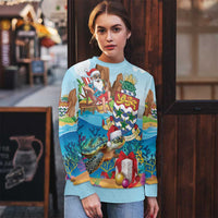 Cayman Islands Christmas Ugly Christmas Sweater Santa Claus Turtle Beachy Xmas - Wonder Print Shop