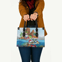 Cayman Islands Christmas Leather Bag Santa Claus Turtle Beachy Xmas - Wonder Print Shop