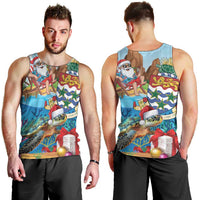 Cayman Islands Christmas Men Tank Top Santa Claus Turtle Beachy Xmas - Wonder Print Shop