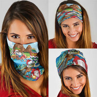 Cayman Islands Christmas Neck Gaiter Santa Claus Turtle Beachy Xmas - Wonder Print Shop