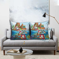 Cayman Islands Christmas Pillow Cover Santa Claus Turtle Beachy Xmas - Wonder Print Shop