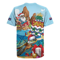 Cayman Islands Christmas Rugby Jersey Santa Claus Turtle Beachy Xmas - Wonder Print Shop