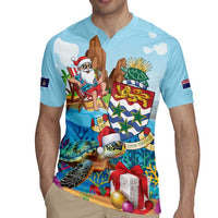 Cayman Islands Christmas Rugby Jersey Santa Claus Turtle Beachy Xmas - Wonder Print Shop
