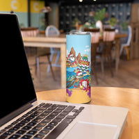 Cayman Islands Christmas Skinny Tumbler Santa Claus Turtle Beachy Xmas - Wonder Print Shop