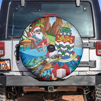Cayman Islands Christmas Spare Tire Cover Santa Claus Turtle Beachy Xmas - Wonder Print Shop