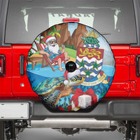 Cayman Islands Christmas Spare Tire Cover Santa Claus Turtle Beachy Xmas - Wonder Print Shop