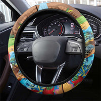 Cayman Islands Christmas Steering Wheel Cover Santa Claus Turtle Beachy Xmas - Wonder Print Shop