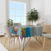 Cayman Islands Christmas Tablecloth Santa Claus Turtle Beachy Xmas - Wonder Print Shop