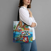 Cayman Islands Christmas Tote Bag Santa Claus Turtle Beachy Xmas - Wonder Print Shop