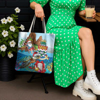 Cayman Islands Christmas Tote Bag Santa Claus Turtle Beachy Xmas - Wonder Print Shop