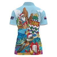 Cayman Islands Christmas Women Polo Shirt Santa Claus Turtle Beachy Xmas - Wonder Print Shop