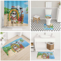 Hawaii Golf Christmas Bathroom Set Mele Kalikimaka Funny Golfer Santa - Wonder Print Shop