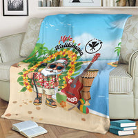 Hawaii Golf Christmas Blanket Mele Kalikimaka Funny Golfer Santa - Wonder Print Shop