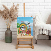 Hawaii Golf Christmas Canvas Wall Art Mele Kalikimaka Funny Golfer Santa - Wonder Print Shop