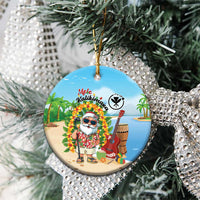 Hawaii Golf Christmas Ceramic Ornament Mele Kalikimaka Funny Golfer Santa - Wonder Print Shop