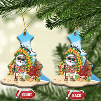 Hawaii Golf Christmas Ceramic Ornament Mele Kalikimaka Funny Golfer Santa - Wonder Print Shop