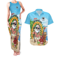 Personalized Hawaii Golf Christmas Couples Matching Tank Maxi Dress and Hawaiian Shirt Mele Kalikimaka Funny Golfer Santa - Wonder Print Shop