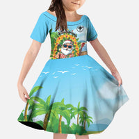 Personalized Hawaii Golf Christmas Family Matching Off The Shoulder Long Sleeve Dress and Hawaiian Shirt Mele Kalikimaka Funny Golfer Santa - Wonder Print Shop