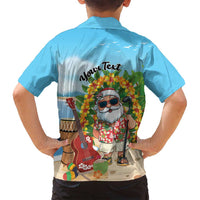 Personalized Hawaii Golf Christmas Family Matching Off Shoulder Short Dress and Hawaiian Shirt Mele Kalikimaka Funny Golfer Santa - Wonder Print Shop