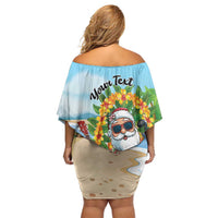 Personalized Hawaii Golf Christmas Family Matching Off Shoulder Short Dress and Hawaiian Shirt Mele Kalikimaka Funny Golfer Santa - Wonder Print Shop