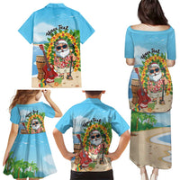 Personalized Hawaii Golf Christmas Family Matching Puletasi and Hawaiian Shirt Mele Kalikimaka Funny Golfer Santa - Wonder Print Shop
