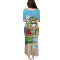 Personalized Hawaii Golf Christmas Family Matching Puletasi and Hawaiian Shirt Mele Kalikimaka Funny Golfer Santa - Wonder Print Shop