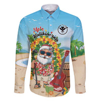 Personalized Hawaii Golf Christmas Family Matching Short Sleeve Bodycon Dress and Hawaiian Shirt Mele Kalikimaka Funny Golfer Santa - Wonder Print Shop