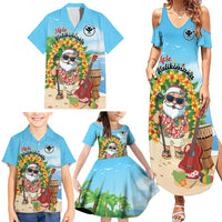 Personalized Hawaii Golf Christmas Family Matching Summer Maxi Dress and Hawaiian Shirt Mele Kalikimaka Funny Golfer Santa - Wonder Print Shop