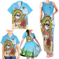 Personalized Hawaii Golf Christmas Family Matching Tank Maxi Dress and Hawaiian Shirt Mele Kalikimaka Funny Golfer Santa - Wonder Print Shop