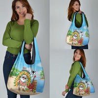 Hawaii Golf Christmas Grocery Bag Mele Kalikimaka Funny Golfer Santa - Wonder Print Shop