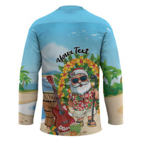 Personalized Hawaii Golf Christmas Hockey Jersey Mele Kalikimaka Funny Golfer Santa - Wonder Print Shop