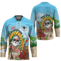 Personalized Hawaii Golf Christmas Hockey Jersey Mele Kalikimaka Funny Golfer Santa - Wonder Print Shop