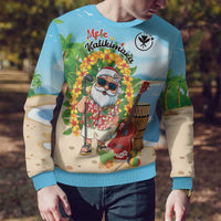Personalized Hawaii Golf Christmas Ugly Christmas Sweater Mele Kalikimaka Funny Golfer Santa - Wonder Print Shop