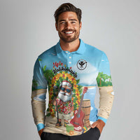 Personalized Hawaii Golf Christmas Long Sleeve Polo Shirt Mele Kalikimaka Funny Golfer Santa - Wonder Print Shop