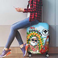 Hawaii Golf Christmas Luggage Cover Mele Kalikimaka Funny Golfer Santa - Wonder Print Shop