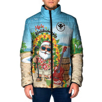 Personalized Hawaii Golf Christmas Padded Jacket Mele Kalikimaka Funny Golfer Santa - Wonder Print Shop