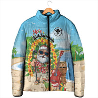 Personalized Hawaii Golf Christmas Padded Jacket Mele Kalikimaka Funny Golfer Santa - Wonder Print Shop