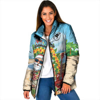 Personalized Hawaii Golf Christmas Padded Jacket Mele Kalikimaka Funny Golfer Santa - Wonder Print Shop