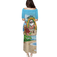 Personalized Hawaii Golf Christmas Puletasi Mele Kalikimaka Funny Golfer Santa - Wonder Print Shop