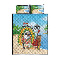 Hawaii Golf Christmas Quilt Bed Set Mele Kalikimaka Funny Golfer Santa - Wonder Print Shop