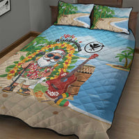 Hawaii Golf Christmas Quilt Bed Set Mele Kalikimaka Funny Golfer Santa - Wonder Print Shop