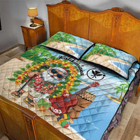 Hawaii Golf Christmas Quilt Bed Set Mele Kalikimaka Funny Golfer Santa - Wonder Print Shop