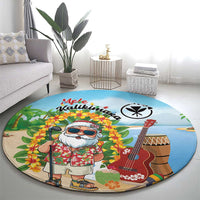 Hawaii Golf Christmas Round Carpet Mele Kalikimaka Funny Golfer Santa - Wonder Print Shop