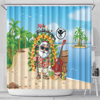 Hawaii Golf Christmas Shower Curtain Mele Kalikimaka Funny Golfer Santa - Wonder Print Shop