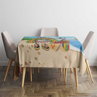 Hawaii Golf Christmas Tablecloth Mele Kalikimaka Funny Golfer Santa - Wonder Print Shop
